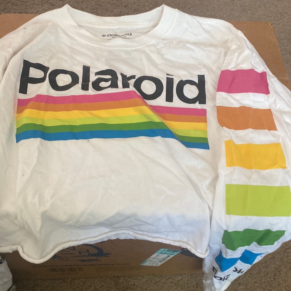 Polaroid long sleeve crop top